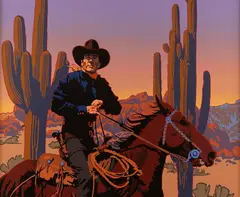 William Schenck, Sneaky Saguaros, oil on canvas Verso: