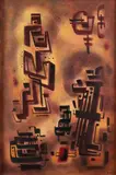 Emil Bisttram, Visitor, oil on canvas