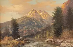 Robert Wood, The Grand Tetons, oil on canvas