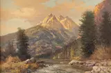 Robert Wood, The Grand Tetons, oil on canvas