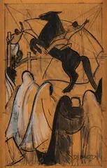 Dorothy Brett, Sketch for Horse Race, mixed media