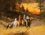 Howard Rogers, Montana Cowboys, oil on canvas