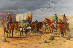 Robert Becenti, Jr., On the Trail, oil on canvas