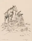 William "Bill" Gollings, The Whiteman's Eyes, etching Original pencil signature lower right