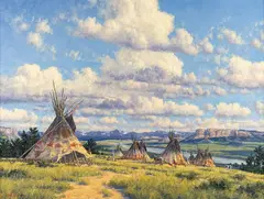 Randy Van Beek, Big Sky Camp, oil on canvas