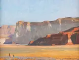 Russell Case, Navajo Land, oil on canvasboard