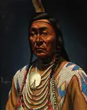Leo Beaulaurier, John Ground Chief Eagle Calf, oil on velvet