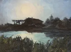Theodore Roosevelt Lambert, Smoky Summer Afternoon, oil on canvas