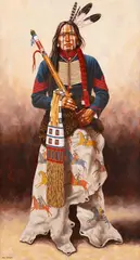 Paul Surber, Sioux Warrior, oil on canvas