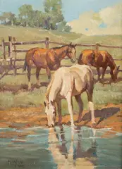 Newman Myrah, Cool Water, Green Grass, oil on canvas
