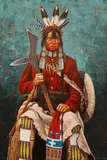 Paul Surber, Pawnee Warrior, oil on board