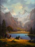 Heine Hartwig, Mountain Light, oil on board
