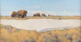 Scott Yeager, Buffalo Trail, oil on board