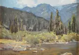 Scott Christensen, Along the Stream, oil on canvasboard