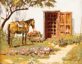 Michael Ewing, Garden Visitor, oil on canvasboard
