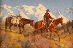 Elk Country by Charles Fritz, oil on board, offered Mar 2024
