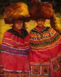 Scott Burdick, Fur Hats, oil on canvas