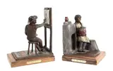 The Lure of Taos Bookends Painter: by Curtis Fort, bronze Native:, offered Mar 2024