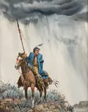 Austin Deuel, Rider, gouache