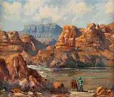 Bend in the Colorado by Marco A. Gomez, oil on canvas, offered Mar 2024