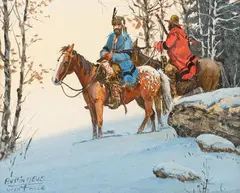 Austin Deuel, Winter Ride, gouache