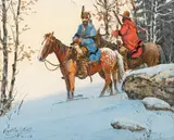 Austin Deuel, Winter Ride, gouache