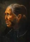 Gerald Farm, The Watchful Navajo, oil on board