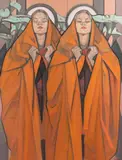 Twins by Janet McKenzie, oil on canvas, offered Mar 2024