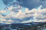 Taylor Lynde, Clearing, with Sun on the Way, oil on board