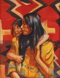 Mother and Son by Buckeye Blake, gouache, offered Mar 2024