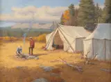 Scott Yeager, Breakfast at Camp, oil on canvas