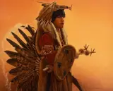 M.C. Poulsen, Jeff Wallowingbull, acrylic