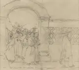 Edward Borein, Hacienda Gate, pencil