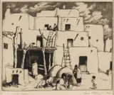 Gene Kloss, Winter Woods, etching Original pencil signature lower right