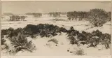 Gene Kloss, Tranquility of Winter, etching Original pencil signature lower right