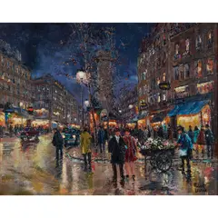 Robert Lebron, "Paris Evening Snow,", oil on canvas