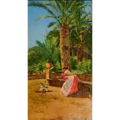 Andrea Coffa, Mother and Child, oil on board, [approximate dimensions -