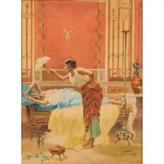 "An Idle Hour," by Giulio Rosati, watercolor on heavy paper, offered Sep 2026