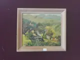 Clarence K. Hinkle, Landscape with Steam Locomotive, oil on canvas, [approximate dimensions -
