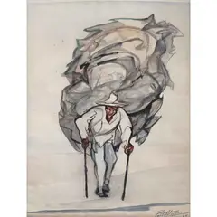 Pablo O'Higgins, Untitled, Acuarela y lápiz de grafito sobre papel