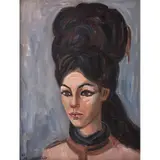 Raúl Anguiano, Margie la mesera, Óleo sobre tela