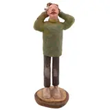 Adolfo Riestra, Untitled, Escultura en barro cocido y policromado en base de madera