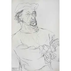 Héctor Xavier, Retrato de Chucho Reyes, Tinta sobre papel