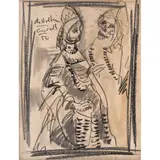 Alberto Gironella, Personajes, Tinta y crayón sobre papel