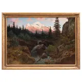 August Lohr, PAISAJE CON RÍO, Óleo sobre tela