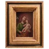 MÉXICO, SIGLO XVIII by San José Con El Niño, Óleo sobre lámina de cobre, offered Sep 2023