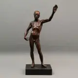 Modelo Anatómico, SIGLO XX, Bronce, patinado en color marrón; base de mármol negro