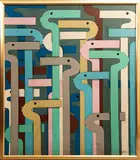 Kurt Larisch, Flamengos, 1972, Acrílico sobre tela
