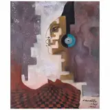 Roberto Montenegro, Perfil maya, 1966, Óleo sobre tela