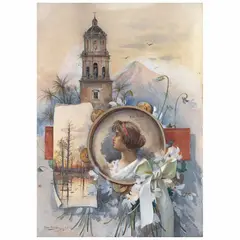 Recuerdos by Alfredo Ramos Martínez, 1900, Acuarela sobre papel, offered Aug 2023